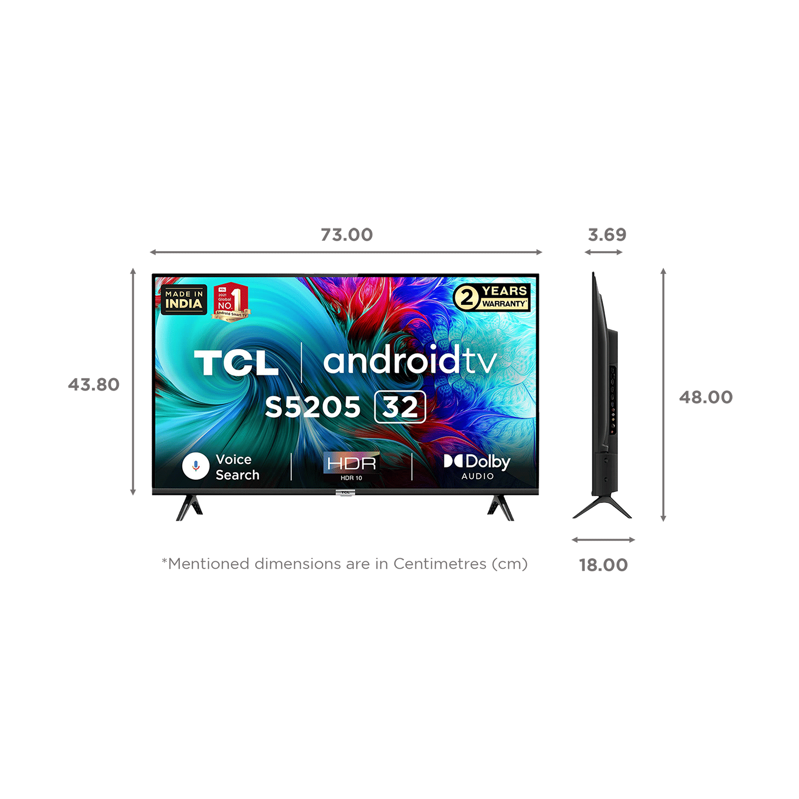 Buy TCL S5205 81 cm (32 inch) HD Ready LED Smart Android TV with